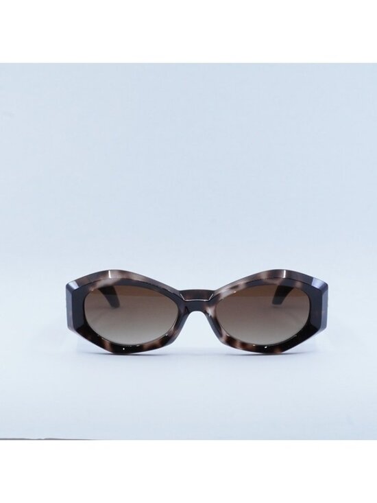 Versace VE4466U 54613B Sunglasses Havana Geometric Frame, Brown Gradient Lenses main image 7